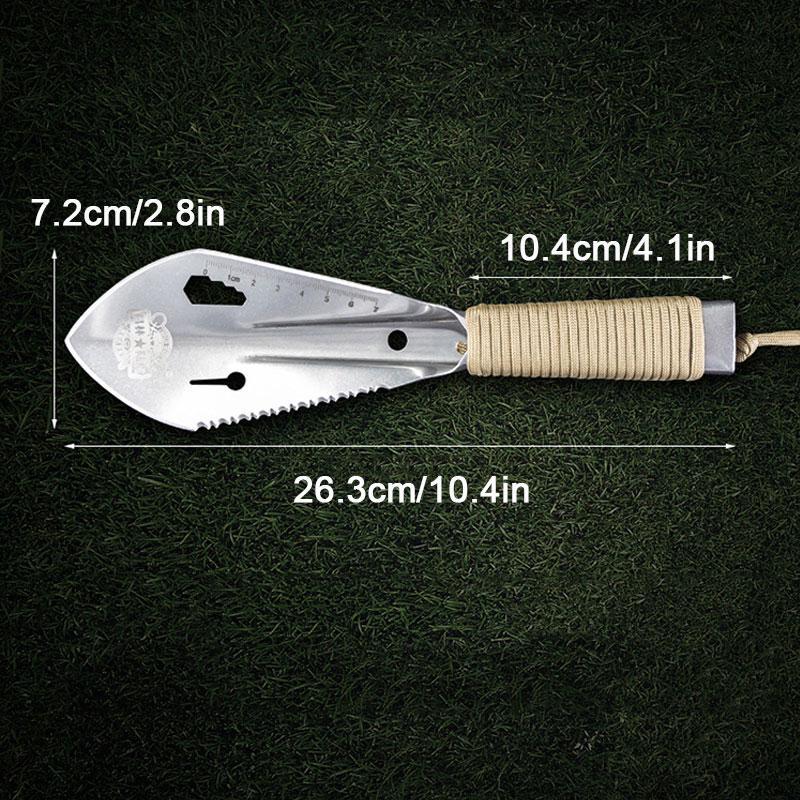 Garden Shovel Stainless Steel Outdoor Shovel Multifunctional Tool Weed Eater with Serrated Digging Small Shovel